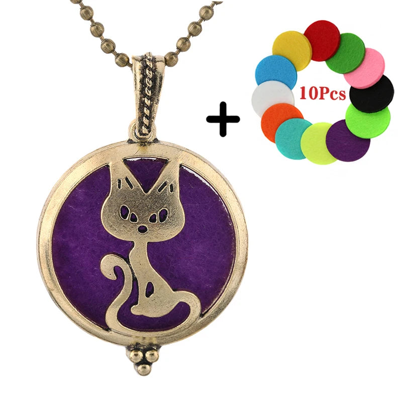 Popular Design Fashion Aromatherapy Locket Necklace Perfume Essential Oil Diffuser