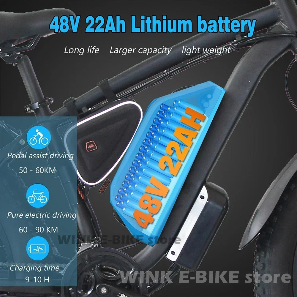 Adult 2000W Dual Motor 26 inch tire All terrain Hydraulic brake multi-function E-bike