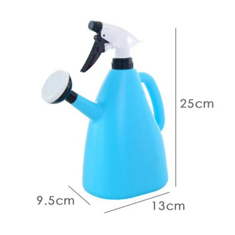 2 In 1 Plastic Watering Pressure Spray Water Kettle/Adjustable Sprayer 1L