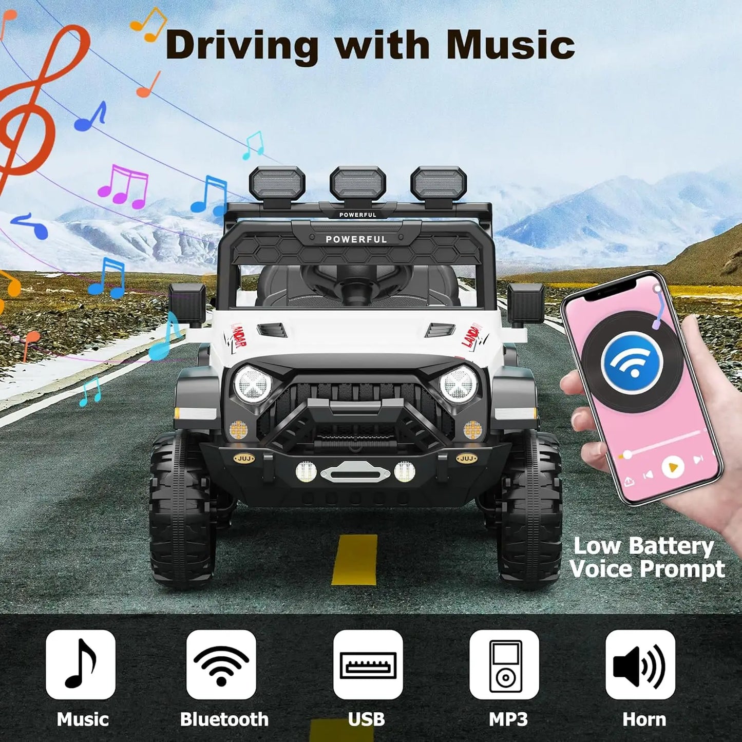 24V Ride on Car for Kids with Remote Control,6 Wheels, 4WD 3 Speeds,