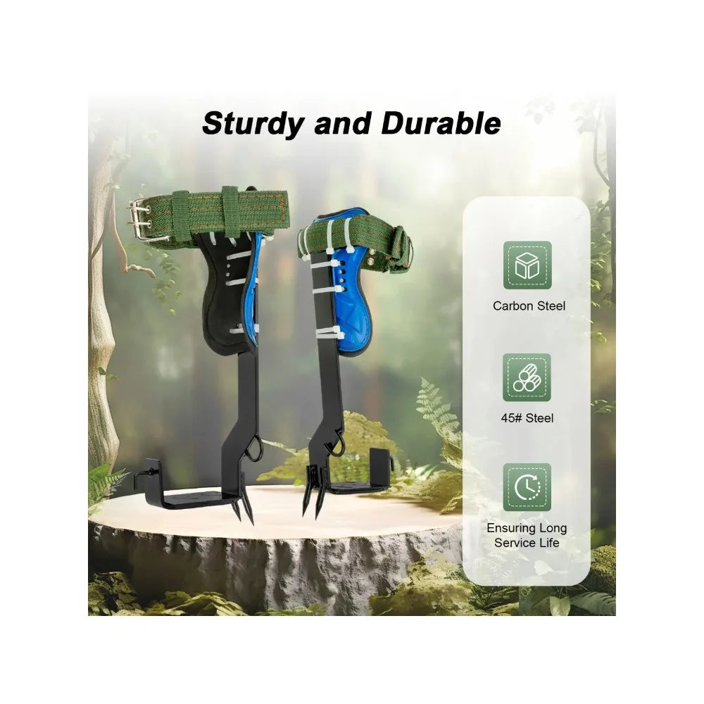 Climbing Tree Shoes Enhanced Stainless Steel Spikes Tree Climbing with Safety Belt and Rope