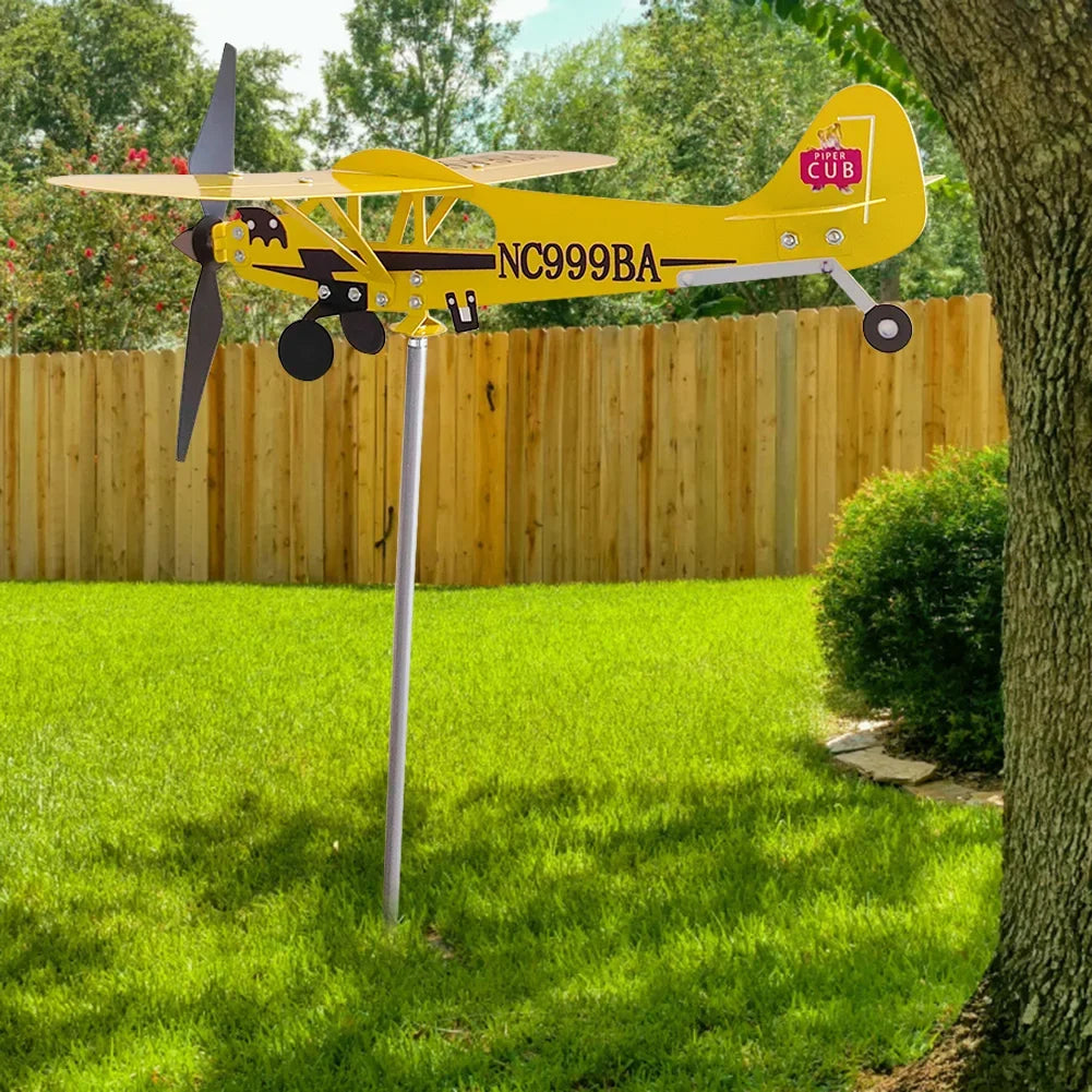 Airplane Weather Vane Piper J3 Cub Wind Spinner Weather Vane