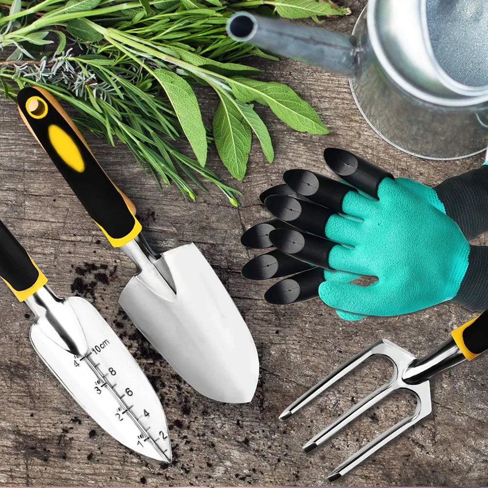 Garden Tool Hand Trowel, Rake, Cultivator, Weeder Tools with Ergonomic Handle,