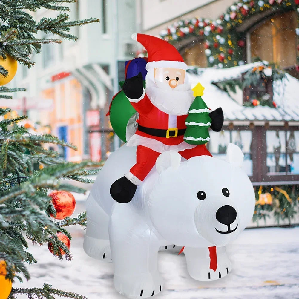 Christmas Inflatable Decoration Toy Built-in LED Lights Inflatable Model Indoor Outdoor Ornament