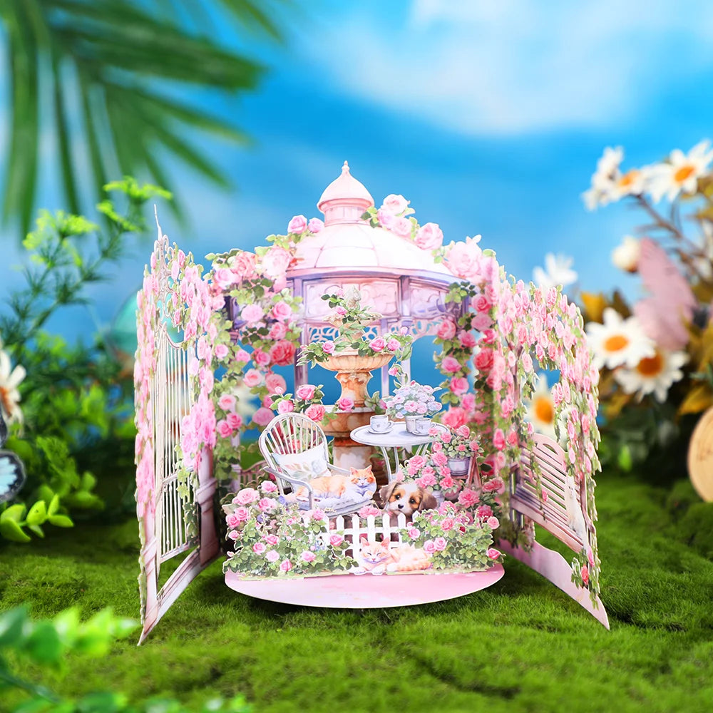 Garden pop-up greeting card,