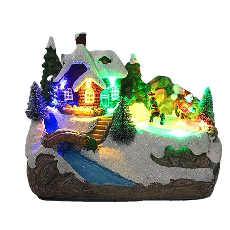 Christmas Snowhouse Glow Craft Snowman Garden Ornament with Music