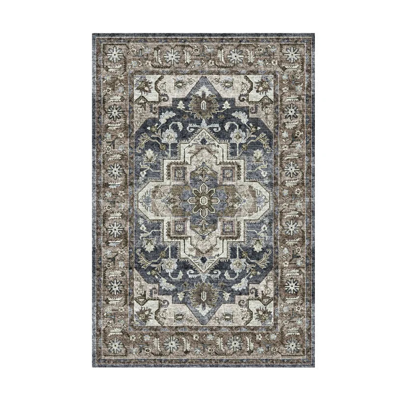 VIKAMA Washable Foldable Imitation Cashmere Carpet Entry Door Mat Persian Retro Style