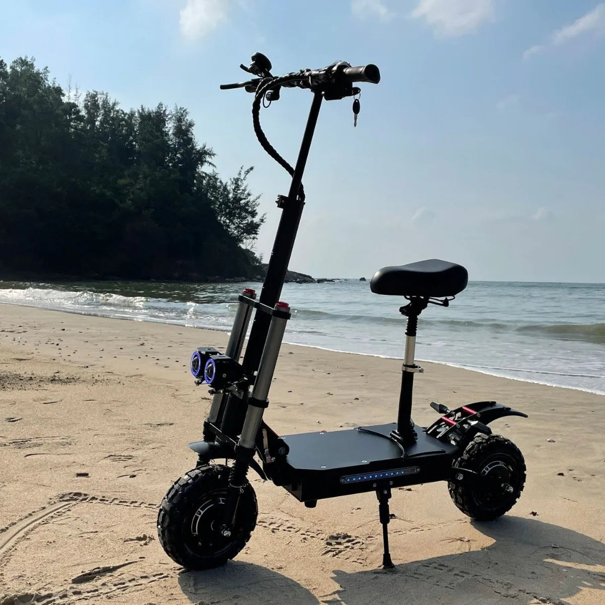 E5B 6000W Dual Motor Electric Scooter 60V 35Ah Battery 80KM/H High Speed 11 Inch Off Road Tires Dual Hydraulic Brakes