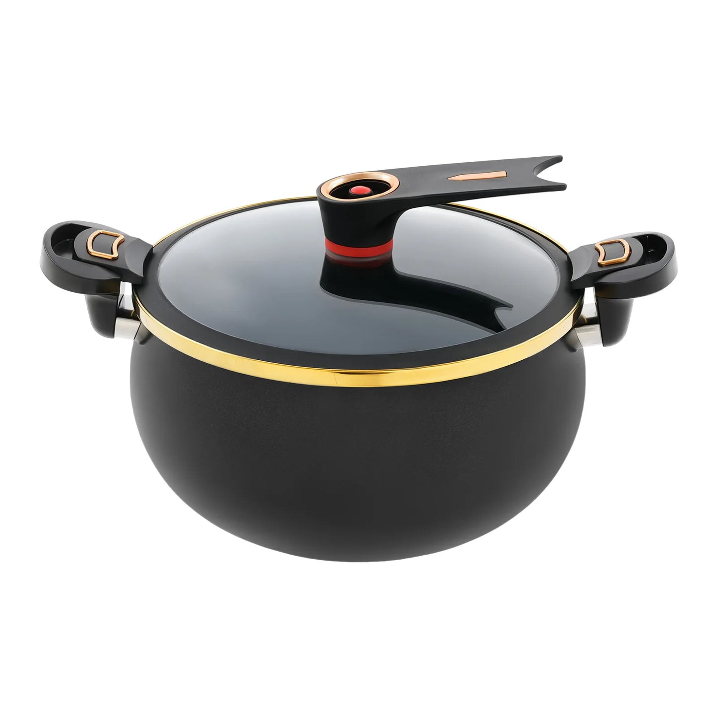 Iron Micro Pressure Cooker, 8.45Qt Capacity Non-Stick Pot with Safe Auto Pressure Release Valve