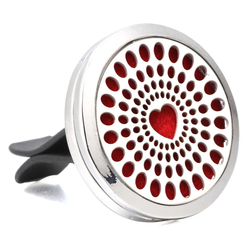 Essential Oil Diffuser Stainless Steel Magnetic Car Air Freshener Vent Clip + 1pcs Pad