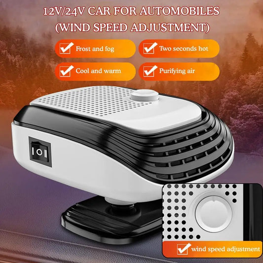 Winter Electric Heater for Car 12V/120W Quick Heating Fan 2-Level Car Interior Warmer