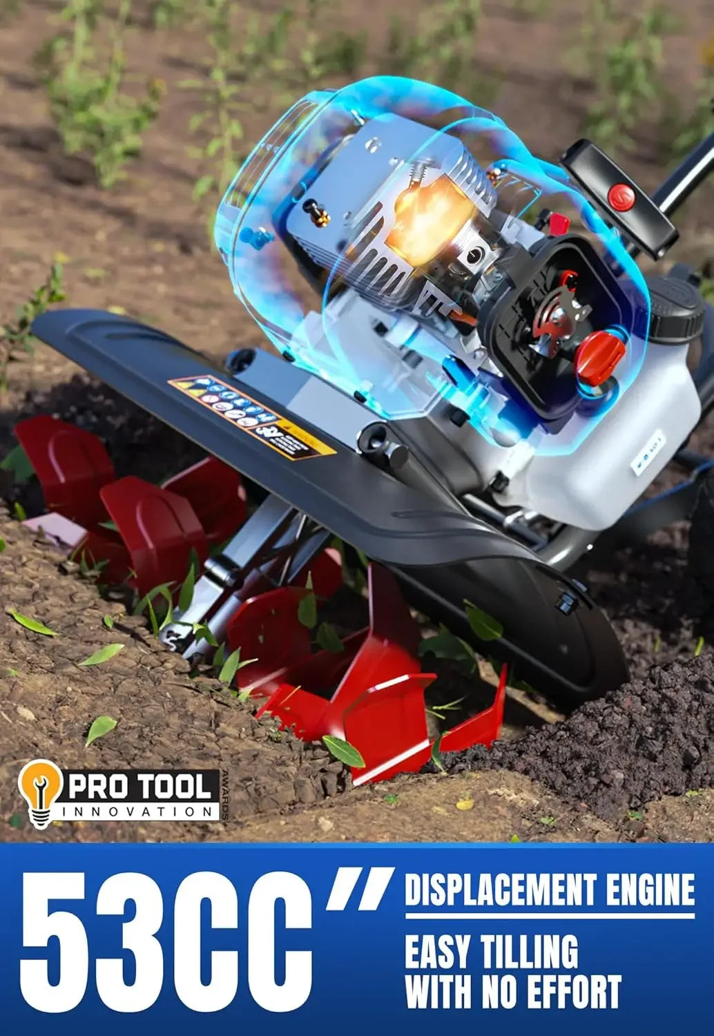 Garden Tiller Cultivator Tool Lawn Field Soil Tilling