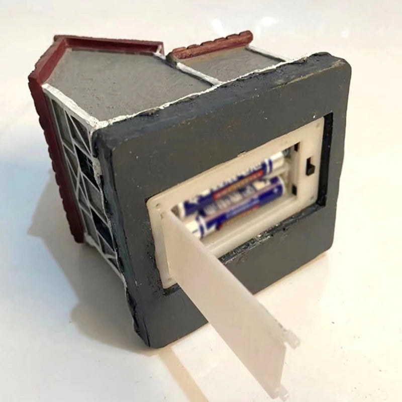 LED Resin Christmas House Snow Village Miniature Light-Up Decor