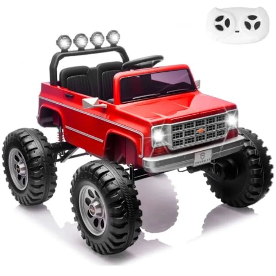 24V Ride on Car for Outdoor Use Steel Frame Red Dual 200W Motors with Remote Control and Music