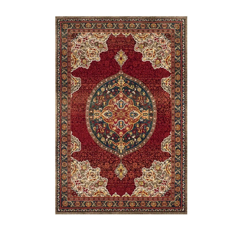 VIKAMA Washable Foldable Imitation Cashmere Carpet Entry Door Mat Persian Retro Style