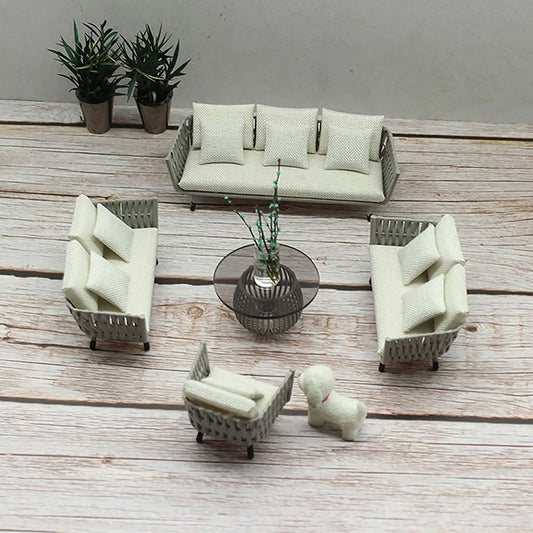 Dollhouse Miniature Furniture, Pretend Play Toy, Sofa Model for Children's Photo Props.