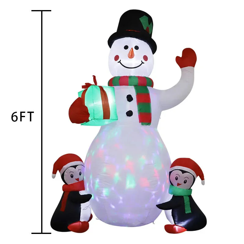 Christmas Decoration Inflatable  Snowman Built-in LED Lights Outdoor New Year Party Decor