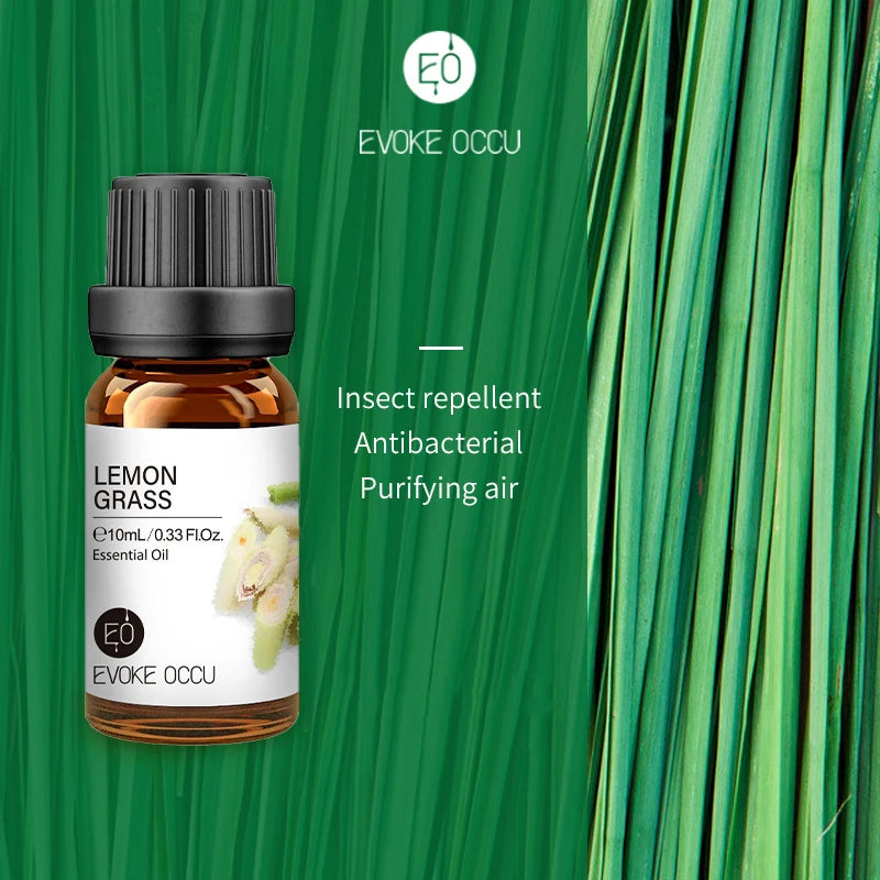 EVOKE OCCU 10mL Essential Oil, Lavender Jasmine Rose Vanilla Pure Natural Oil for Diffuser Humidifier Massage Candle Soap Making