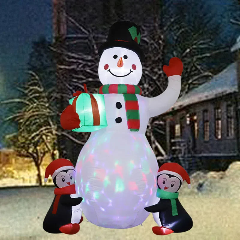 Christmas Decoration Inflatable  Snowman Built-in LED Lights Outdoor New Year Party Decor