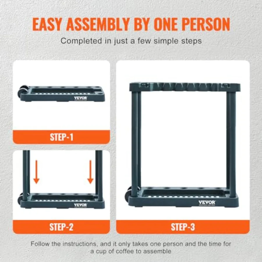 Garden Tool Organizer, 10 Slots, Yard Tool Tower Rack for Garage Organization and Storage