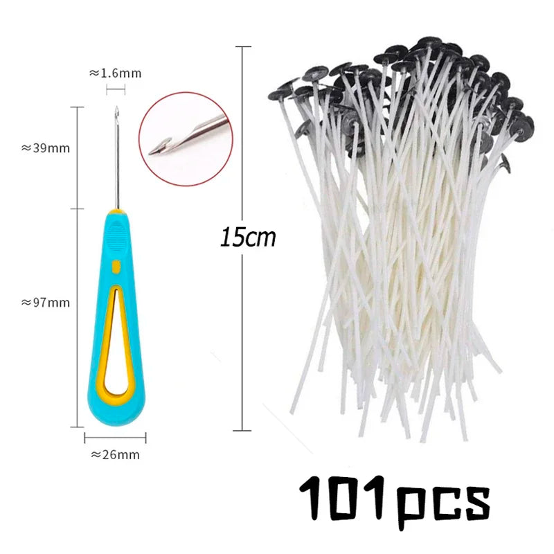 Multiple Sizes Waxed Cotton Thread Candle Wick 100pcs/set Smokeless Wick & Holder