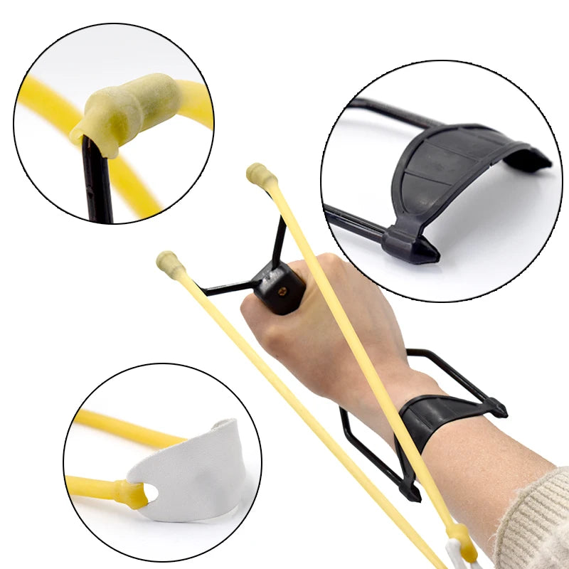 Portable Foldable Slingshot, Outdoor Wrist Support Slingshot, High Power Hunting Launcher.