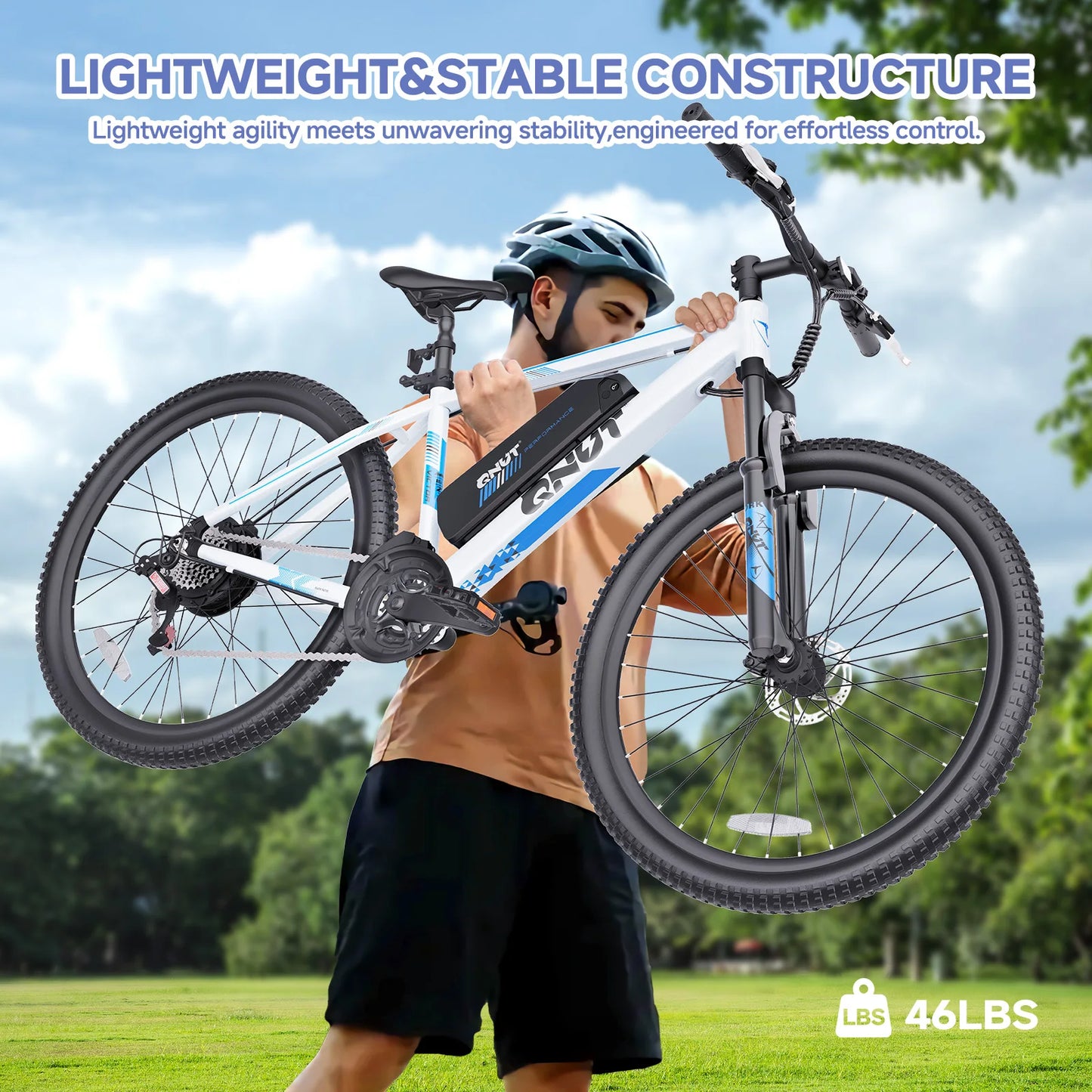 26" Electric Bike For Adults, Electric Mountain Bike With 1000w Peak Motor Electric Dirt Bike
