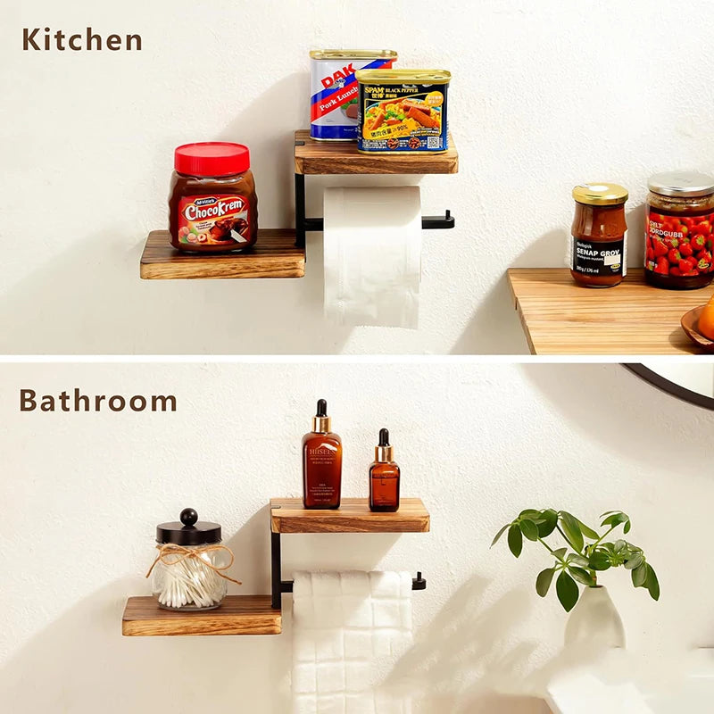 1pcs Wooden Paper Towel Holder