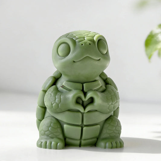Cartoon Animal Pug Dog Frog Turtle  Finger Heart Silicone Candle Mold