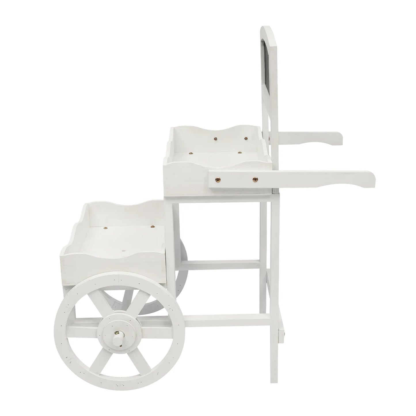 2-Tier Planter Cart, Garden Wood Flower Display Stand with Wheels