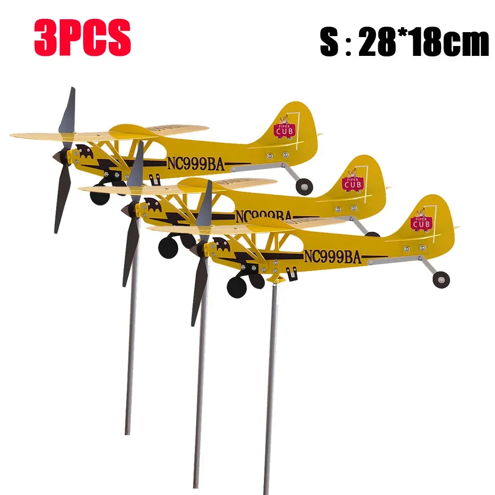 Airplane Weather Vane Piper J3 Cub Wind Spinner Weather Vane