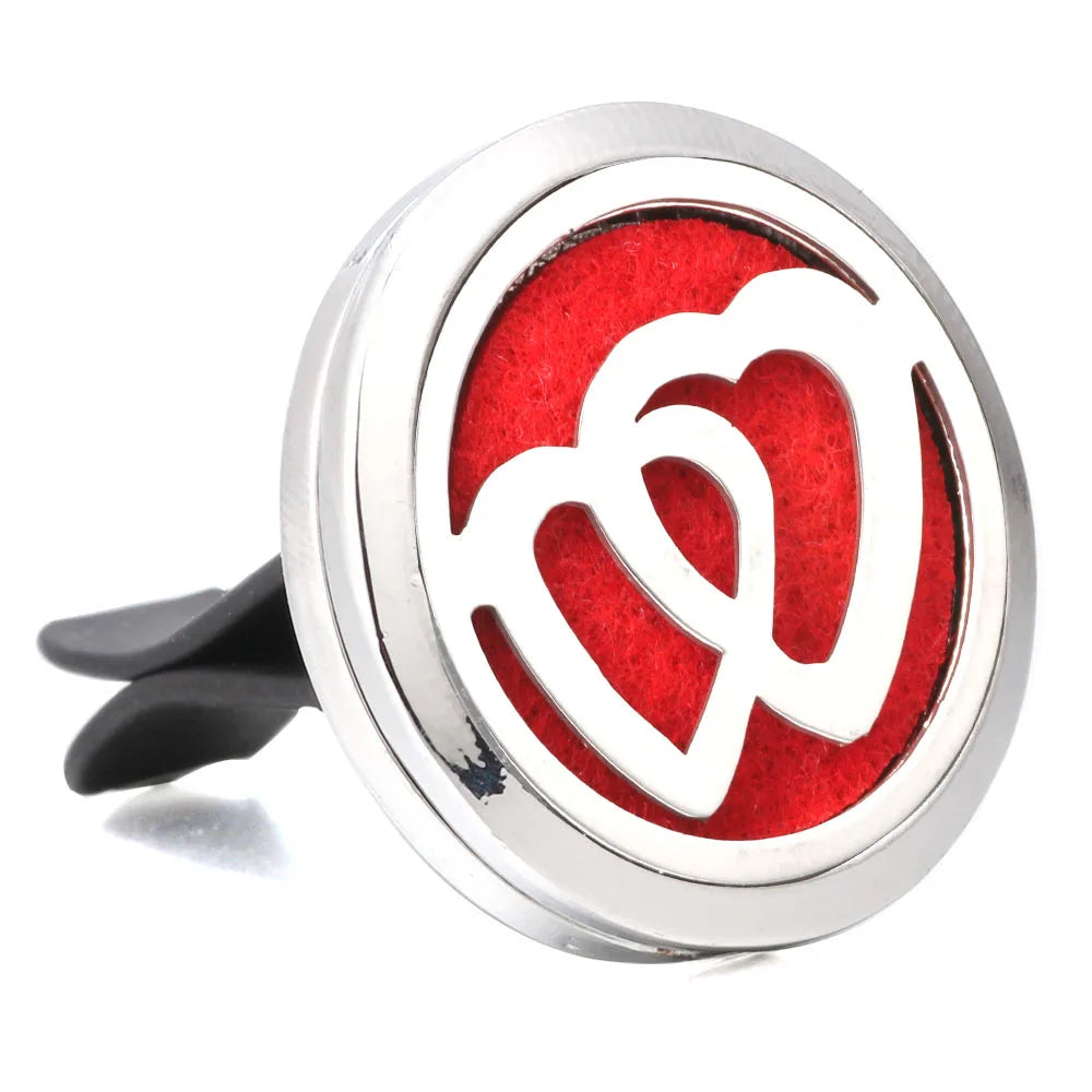 Essential Oil Diffuser Stainless Steel Magnetic Car Air Freshener Vent Clip + 1pcs Pad