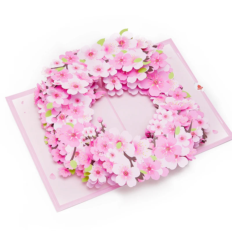 Valentine's Day Pink Cherry Blossom Pop Up Card