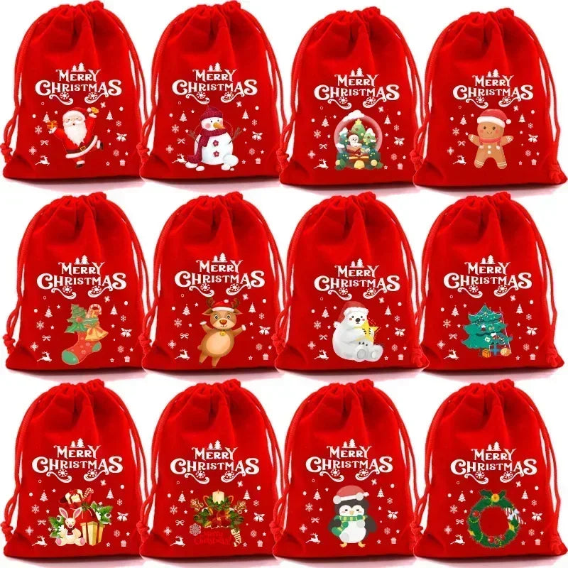 Christmas Gift Bags with Drawstring