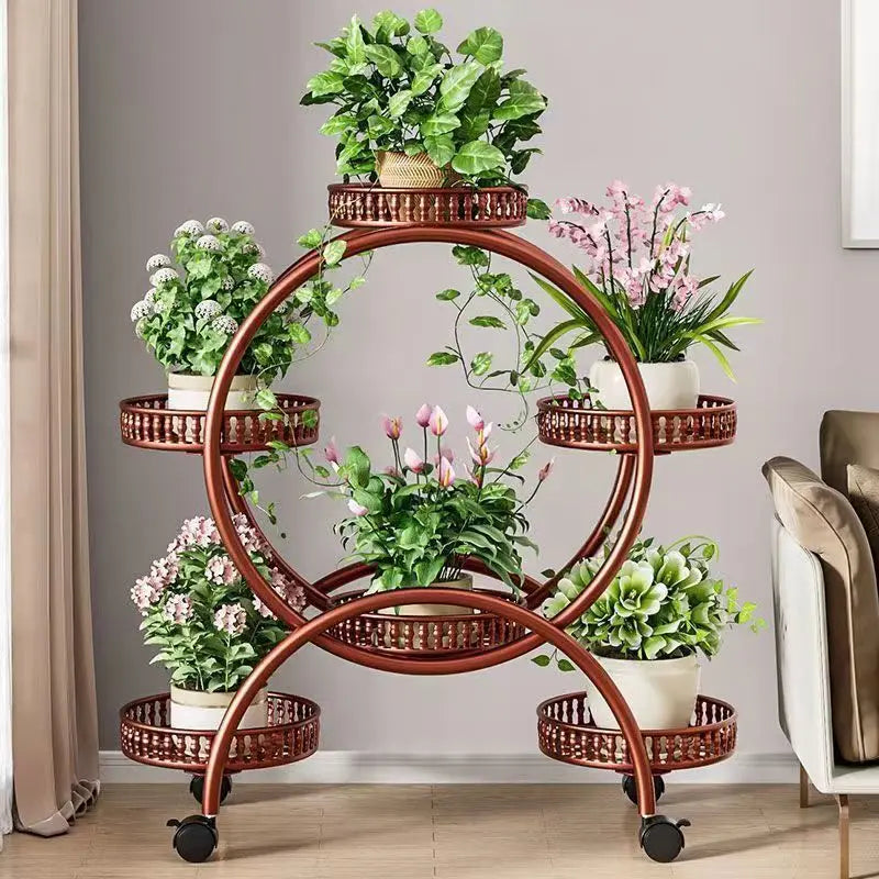 Metal Mobile Plant Rack with Locking Wheels