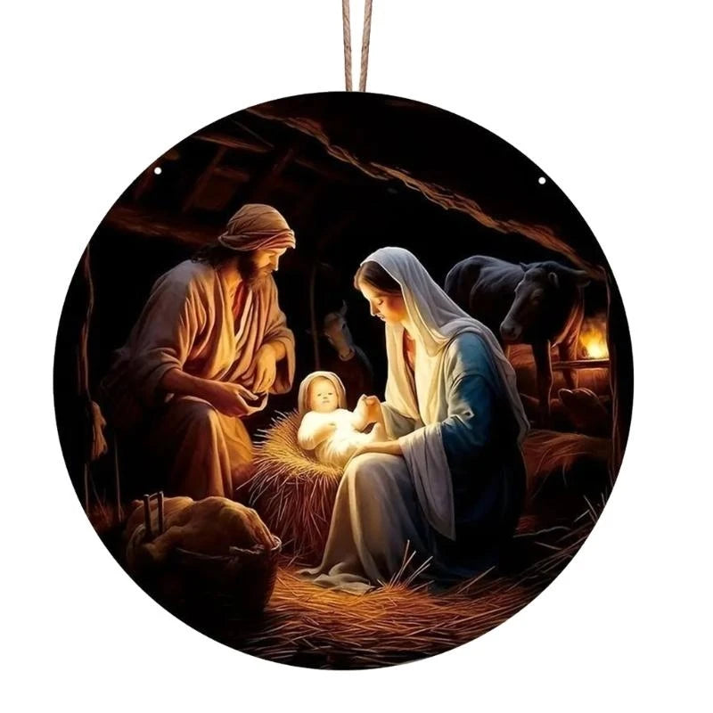 Elegant Acrylic Nativity Ornament Handmade Birth Hanging Ornament Enhancing Christmas