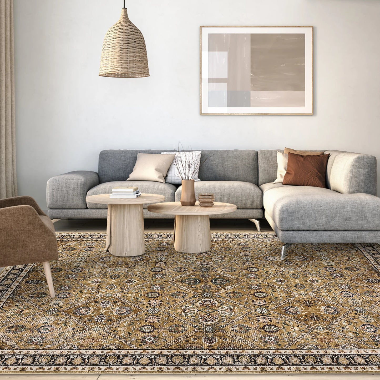 Rug for Living Room, Machine Washable, Non-Slip, Stain & Water Resistant,