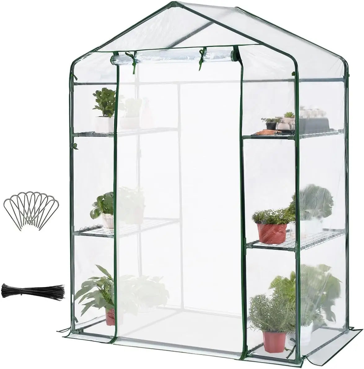 Large Outdoor Greenhouse For Gardening Metal Frame Easy Assembly