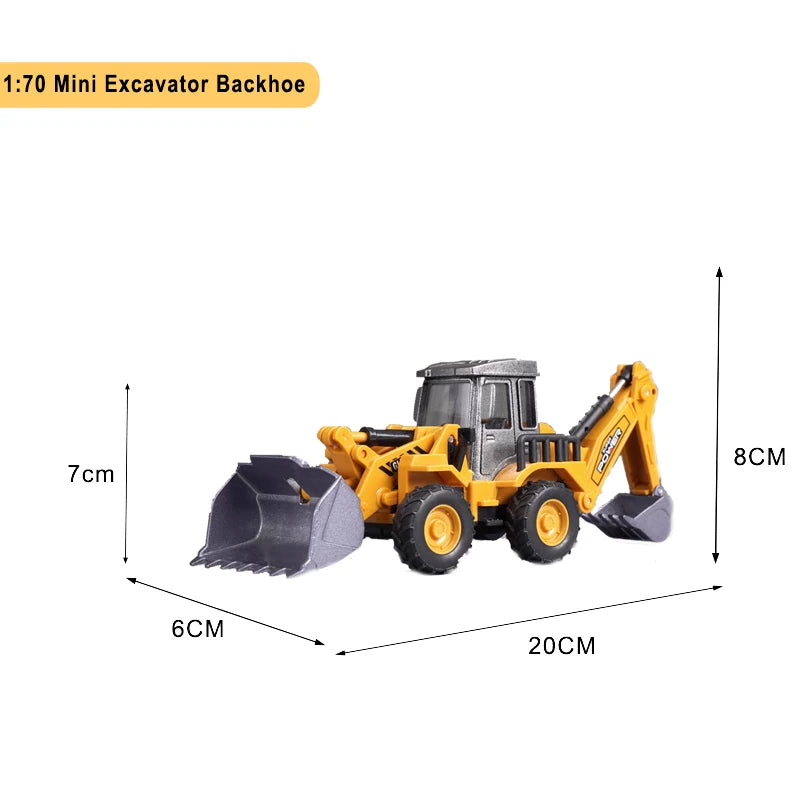 Engineering Diecast Toys for Boys Alloy+Plastic Tractor Excavator Backhoe Crane Bulldozer Kids Truck Children Vehicle Model Gift