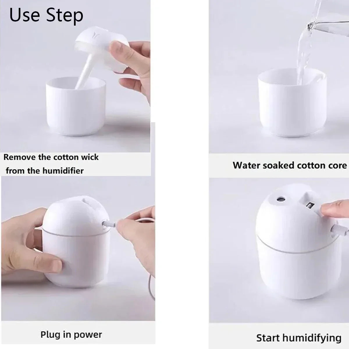 Compact USB Aroma Diffuser & Humidifier with LED Night Light