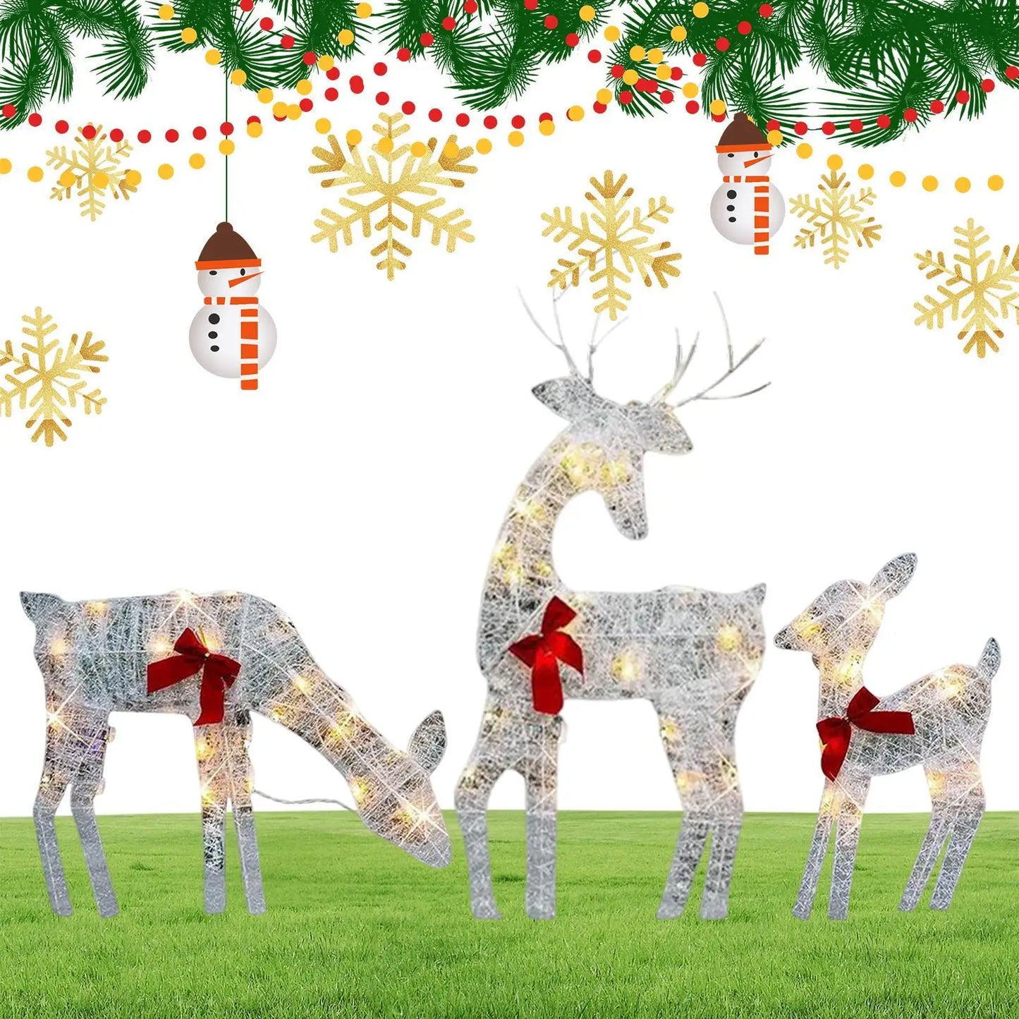 Lighted Deer Yard Decoration Waterproof Festive Decor Christmas Deer