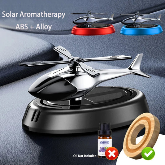 Air Freshener Helicopter Solar Power Rotating Propeller Aroma Diffuser
