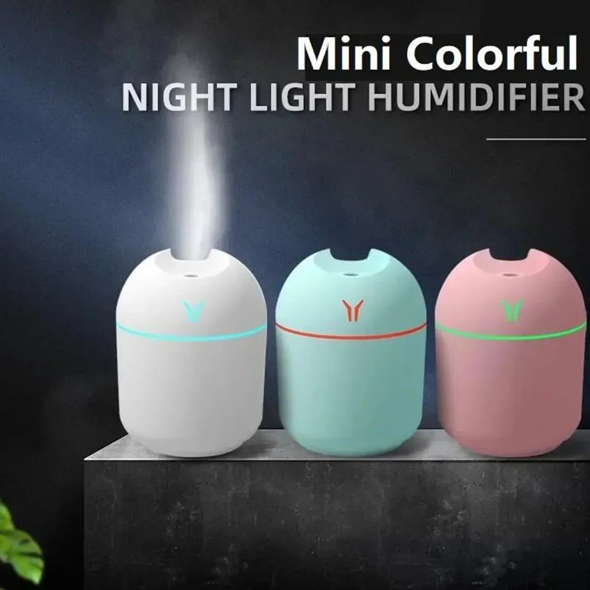 Compact USB Aroma Diffuser & Humidifier with LED Night Light