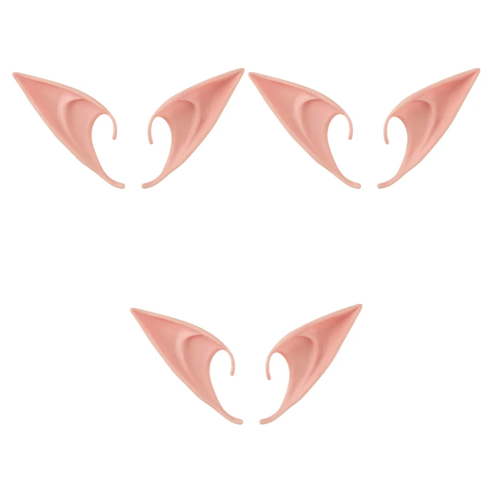 12-1pair Halloween Angel Elf Ears Soft Latex Fake Ears Fairy Vampire Costume Halloween