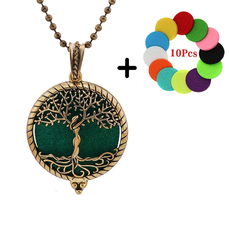Popular Design Fashion Aromatherapy Locket Necklace Perfume Essential Oil Diffuser