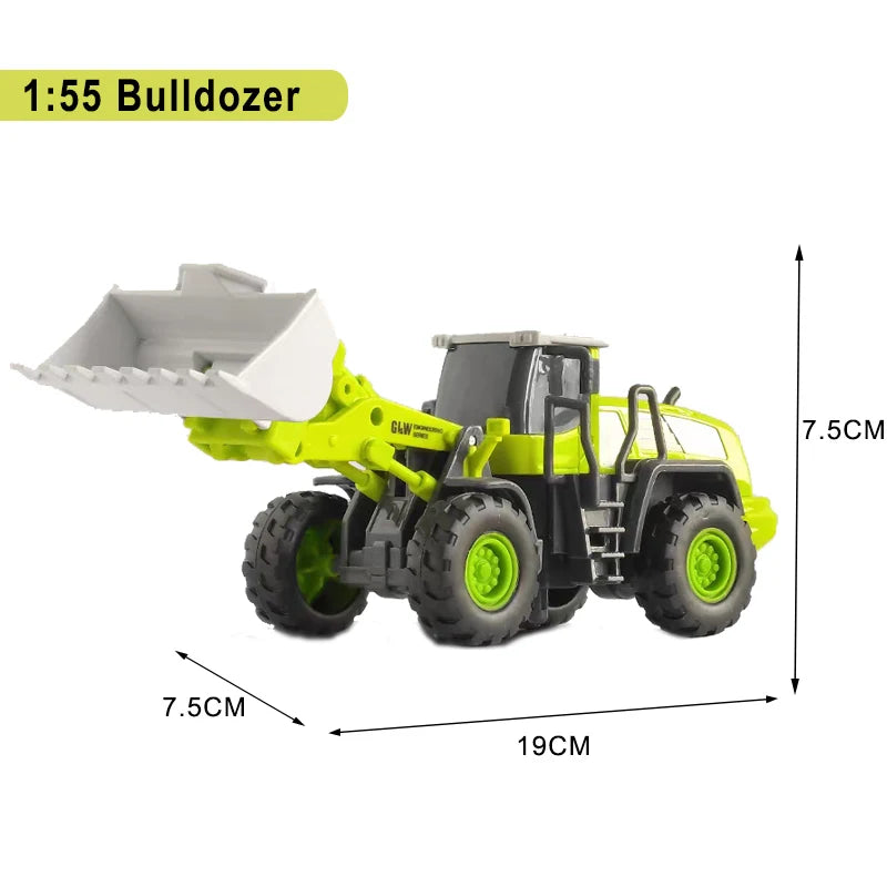 Engineering Diecast Toys for Boys Alloy+Plastic Tractor Excavator Backhoe Crane Bulldozer Kids Truck Children Vehicle Model Gift