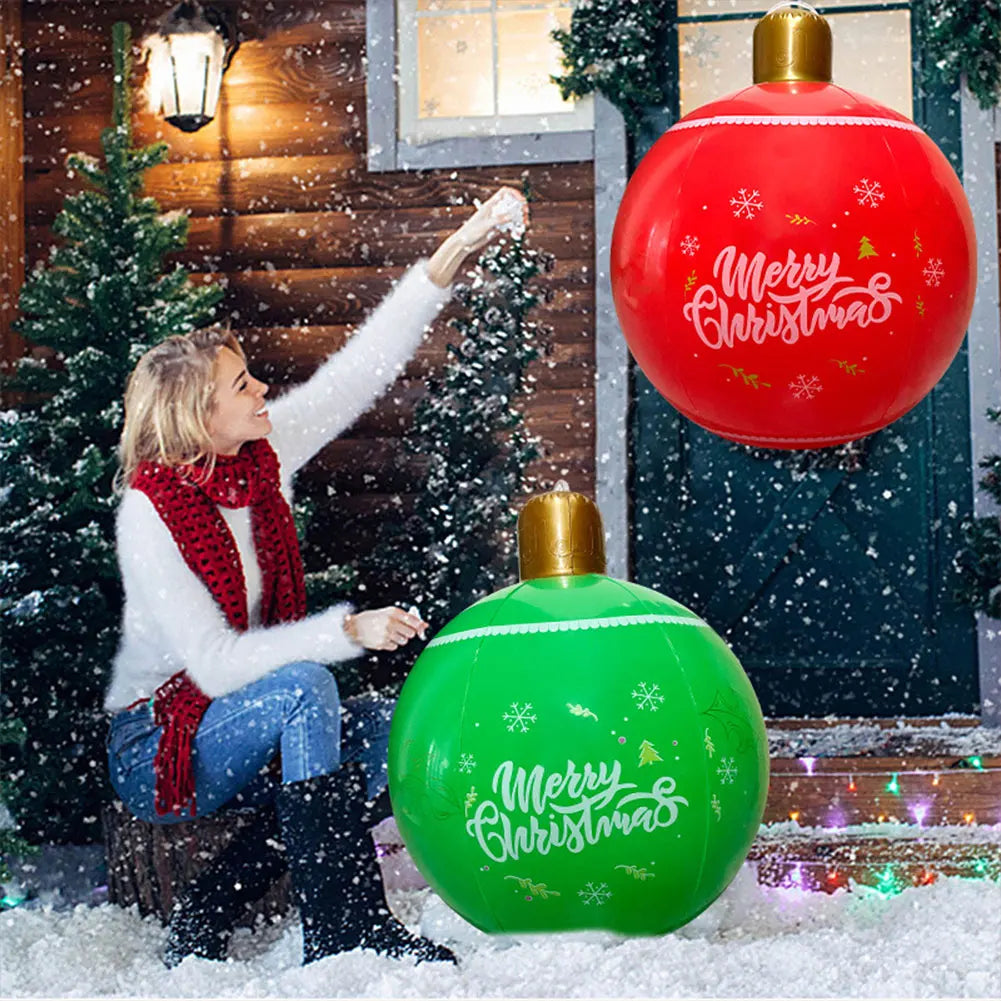 24 Inch Giant Inflatable Christmas Ball Large Outdoor Decorated Ball Christmas Decorations