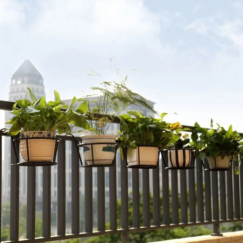 Hanging Plant Round Racks Railing Fence Outdoor Decks