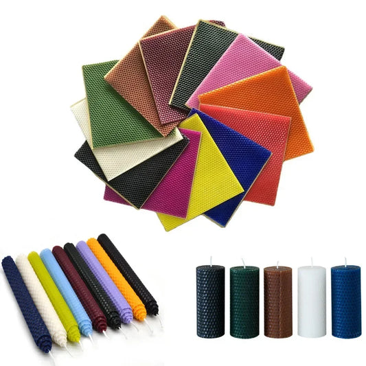 10Pcs Square Beeswax  Colored Corrugated Honeycomb Craft Candle Making Supplies