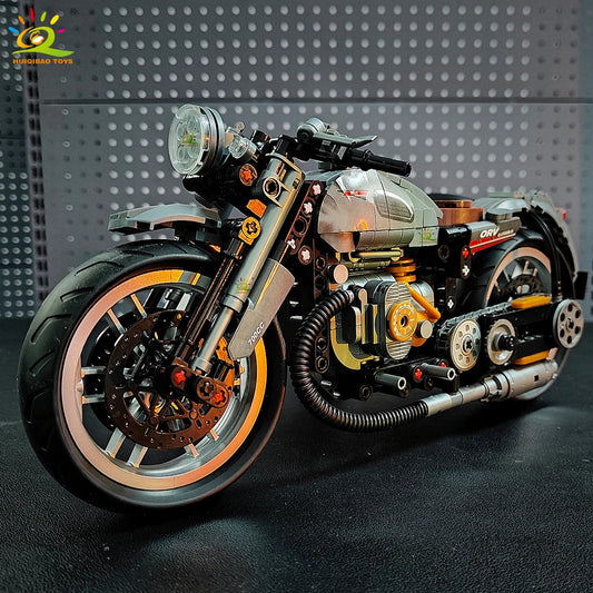 HUIQIBAO 808PCS MOC Technial Motorbike Building Model Blocks